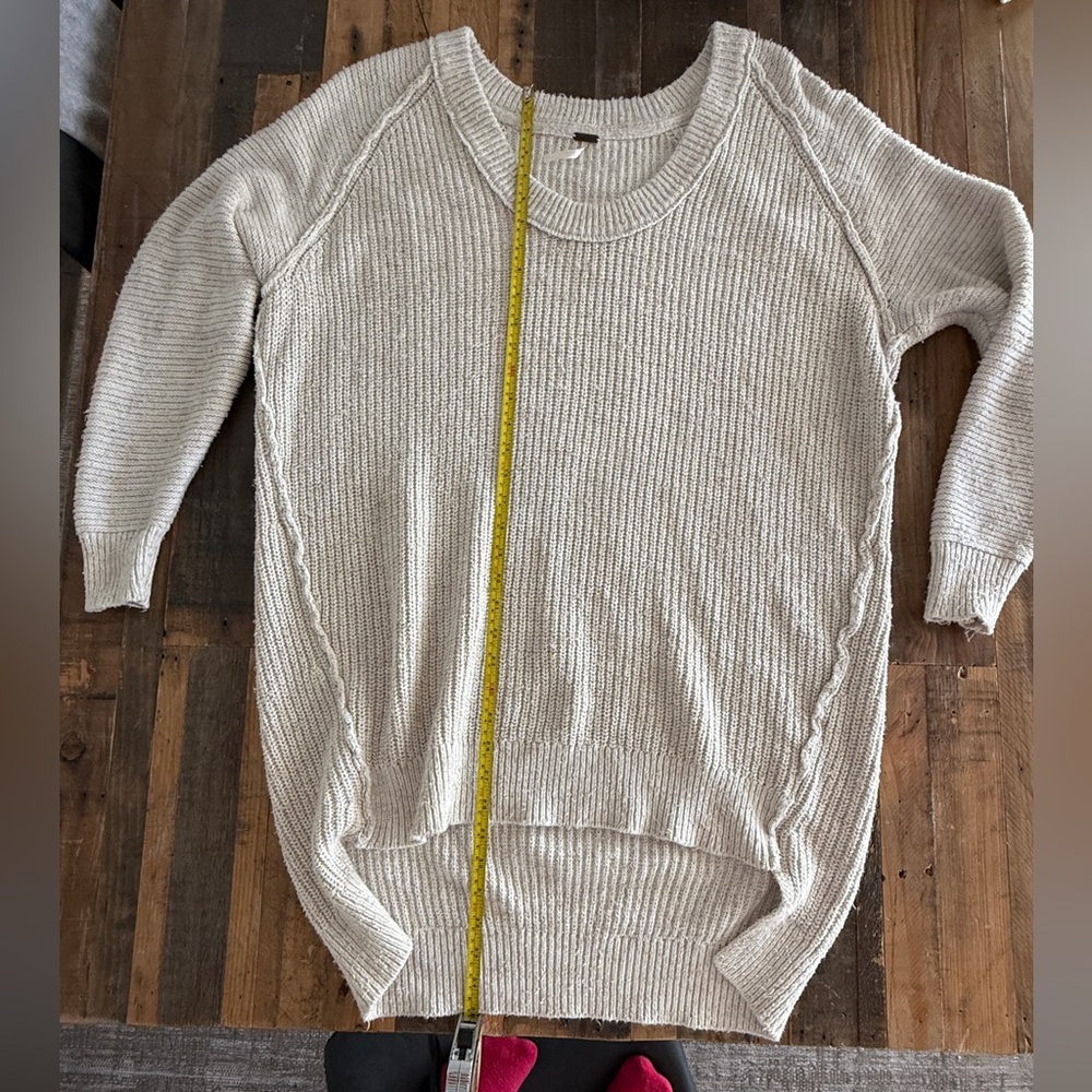 Free People Cream Crew Neck Sweater